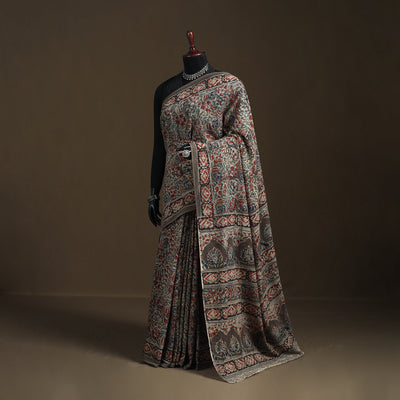 Pedana Hand Block Print Natural Dyed Cotton Kalamkari Saree 25