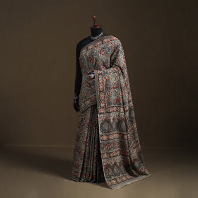 Pedana Hand Block Print Natural Dyed Cotton Kalamkari Saree 25