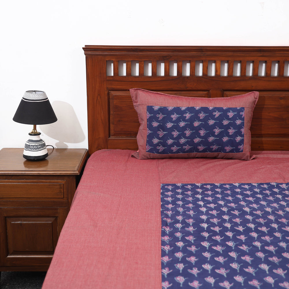 plain double bed cover set