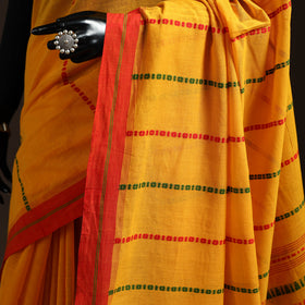 Yellow - Bengal Handwoven Cotton Begumpuri Saree 34