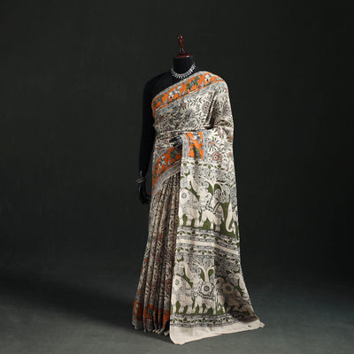 Cotton Saree in Kalamkari Print 07