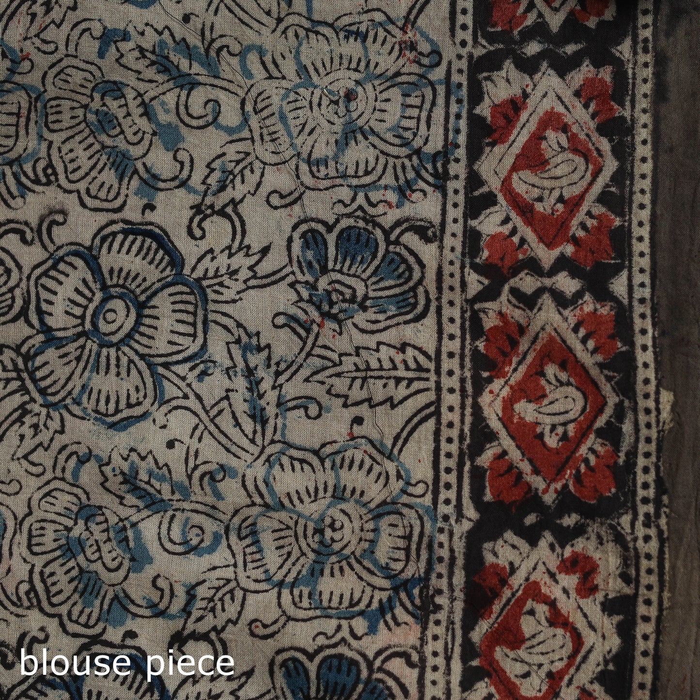 Pedana Hand Block Print Natural Dyed Cotton Kalamkari Saree 25