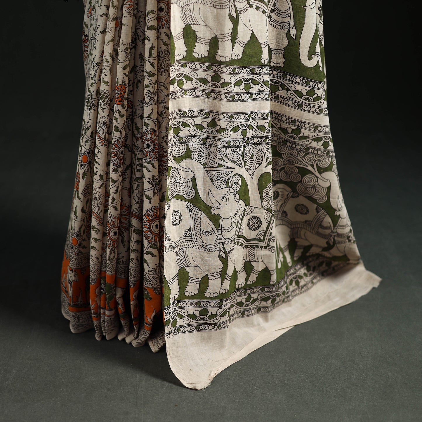 Cotton Saree in Kalamkari Print 07