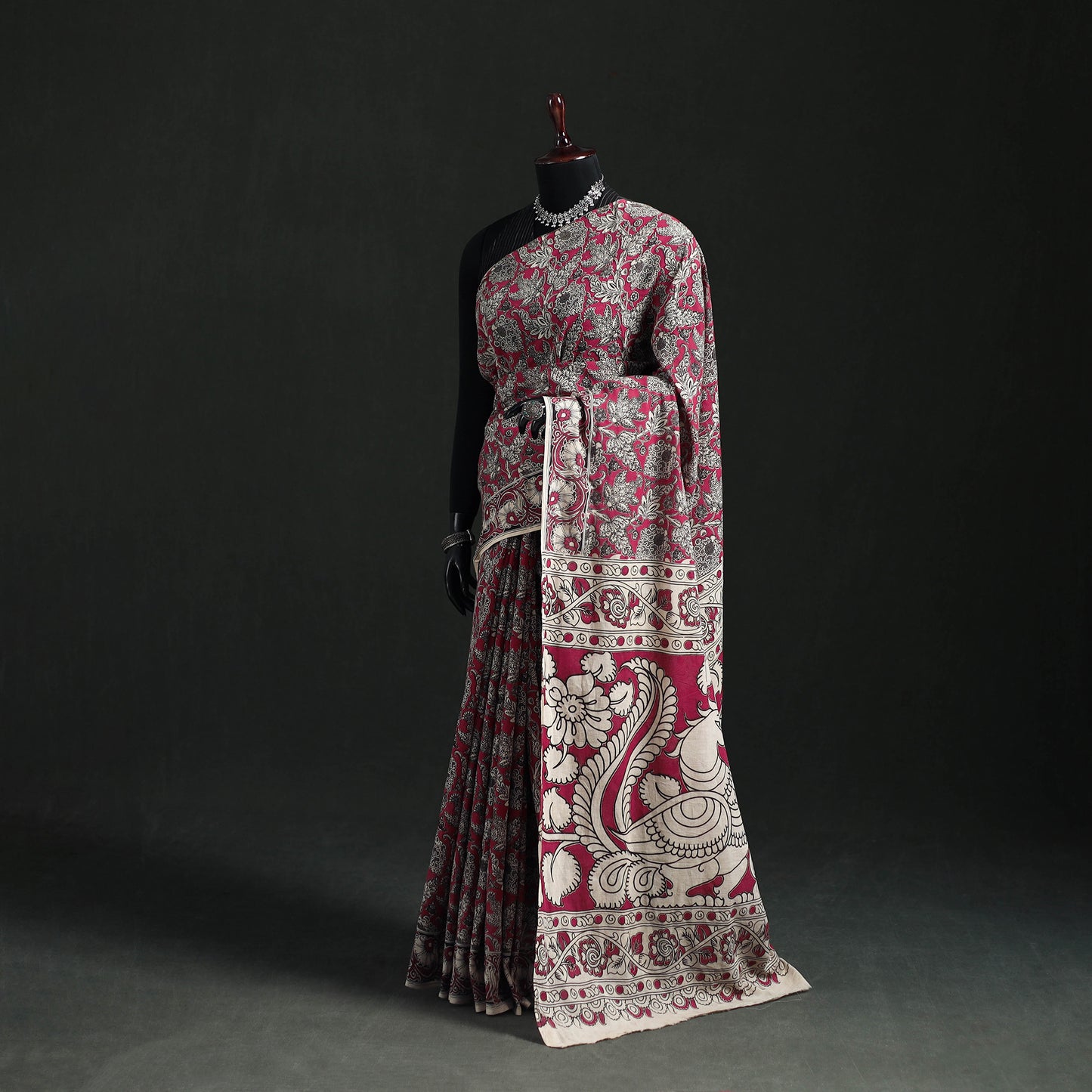 Cotton Saree in Kalamkari Print 08