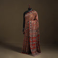 Pedana Hand Block Print Natural Dyed Cotton Kalamkari Saree 27