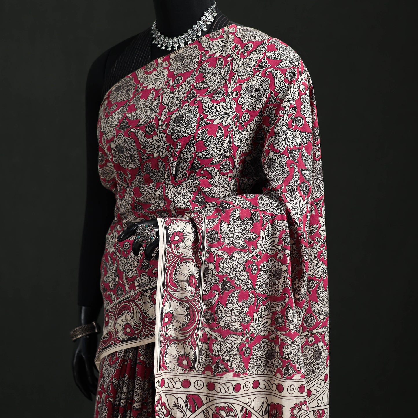 Cotton Saree in Kalamkari Print 08