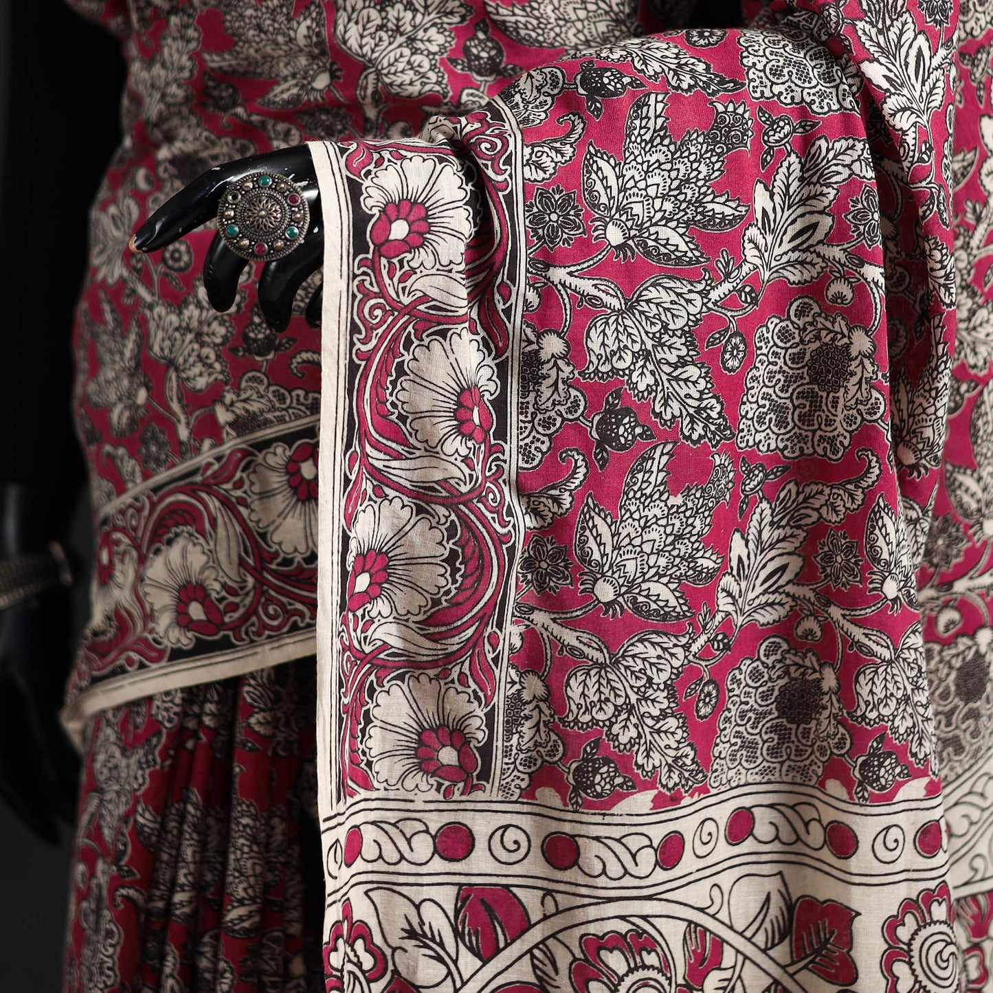 Cotton Saree in Kalamkari Print 08