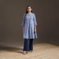Sanganeri Floral Print Cotton A-Line Kurta for Women 05