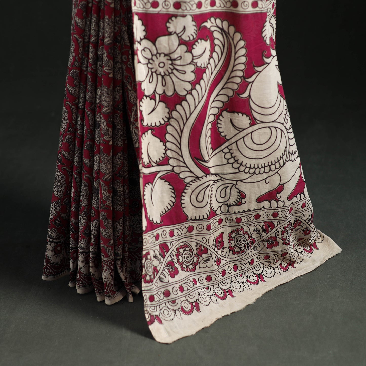 Cotton Saree in Kalamkari Print 08