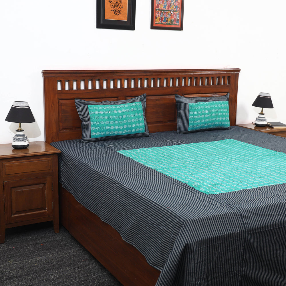 plain double bed cover set