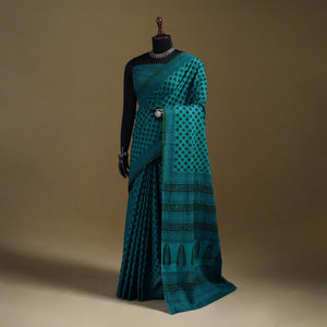 Gamthi Hand Block Print Pure Mul Cotton Saree with Blouse Piece 64