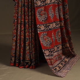 Pedana Hand Block Print Natural Dyed Cotton Kalamkari Saree 27