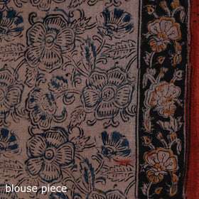 Pedana Hand Block Print Natural Dyed Cotton Kalamkari Saree 27