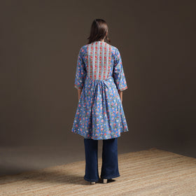 Sanganeri Floral Print Cotton A-Line Kurta for Women 05