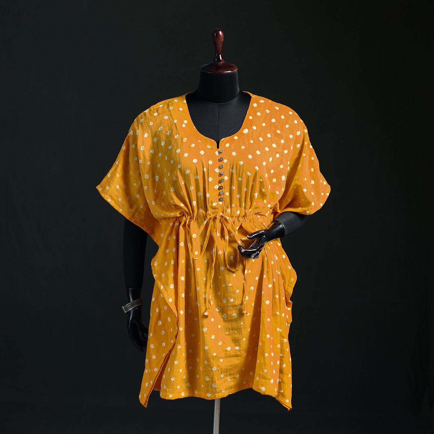 Bandhani Tie-Dye Cotton Kaftan (Medium) 05