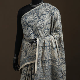 Pedana Hand Block Print Natural Dyed Cotton Kalamkari Saree 28