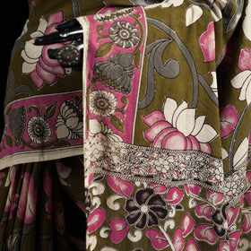 Cotton Saree in Kalamkari Print 10