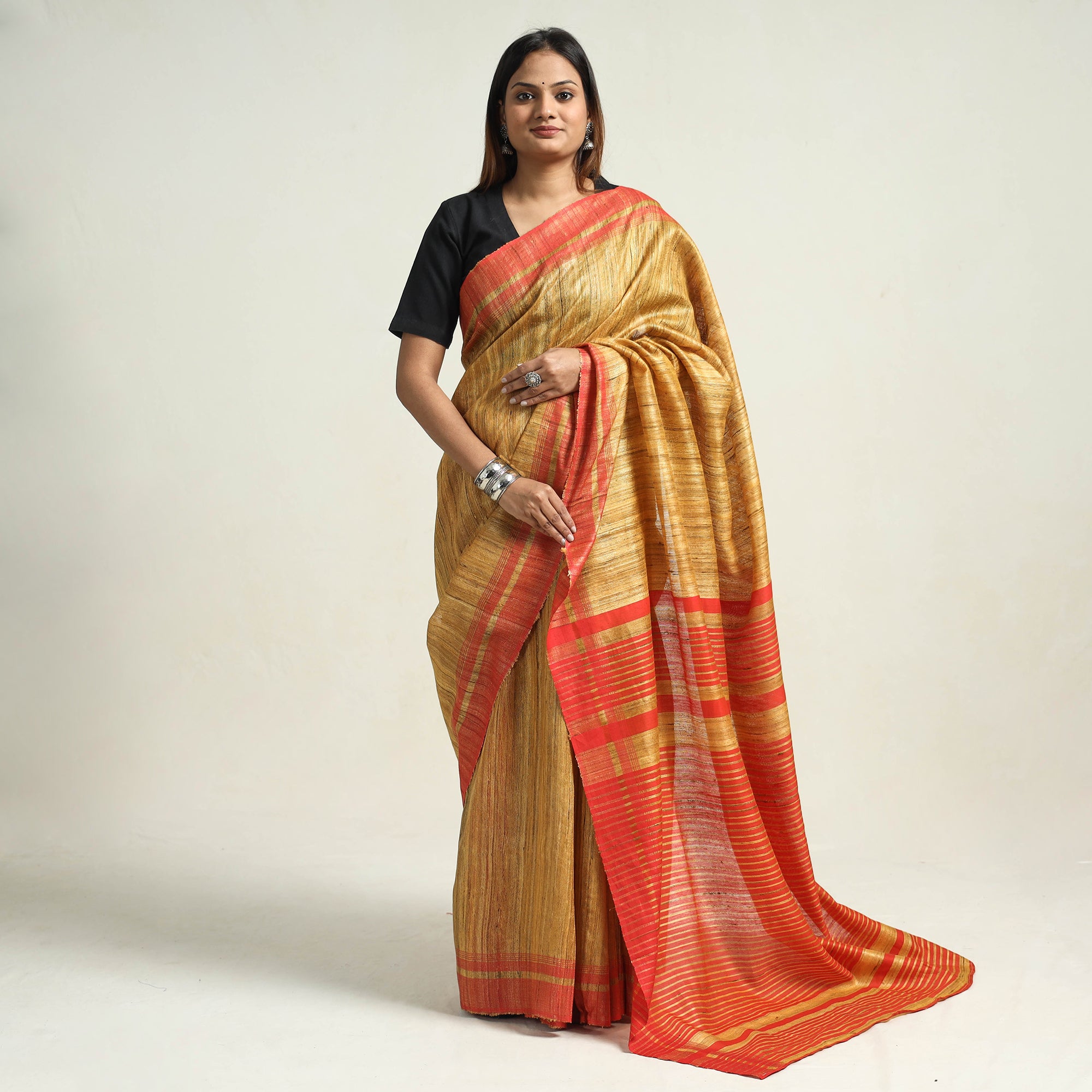 Handloom giccha Silk saree – Bhagalpuri Textile