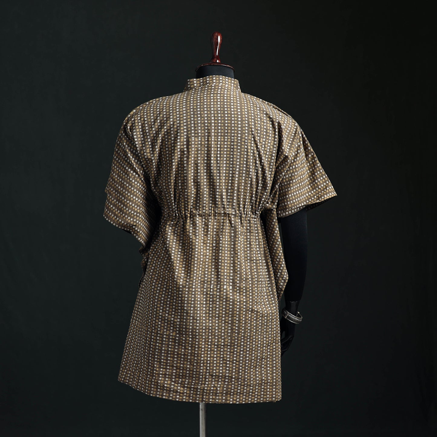 Akola Hand Block Print Natural Dyed Cotton Kaftan (Medium) 06