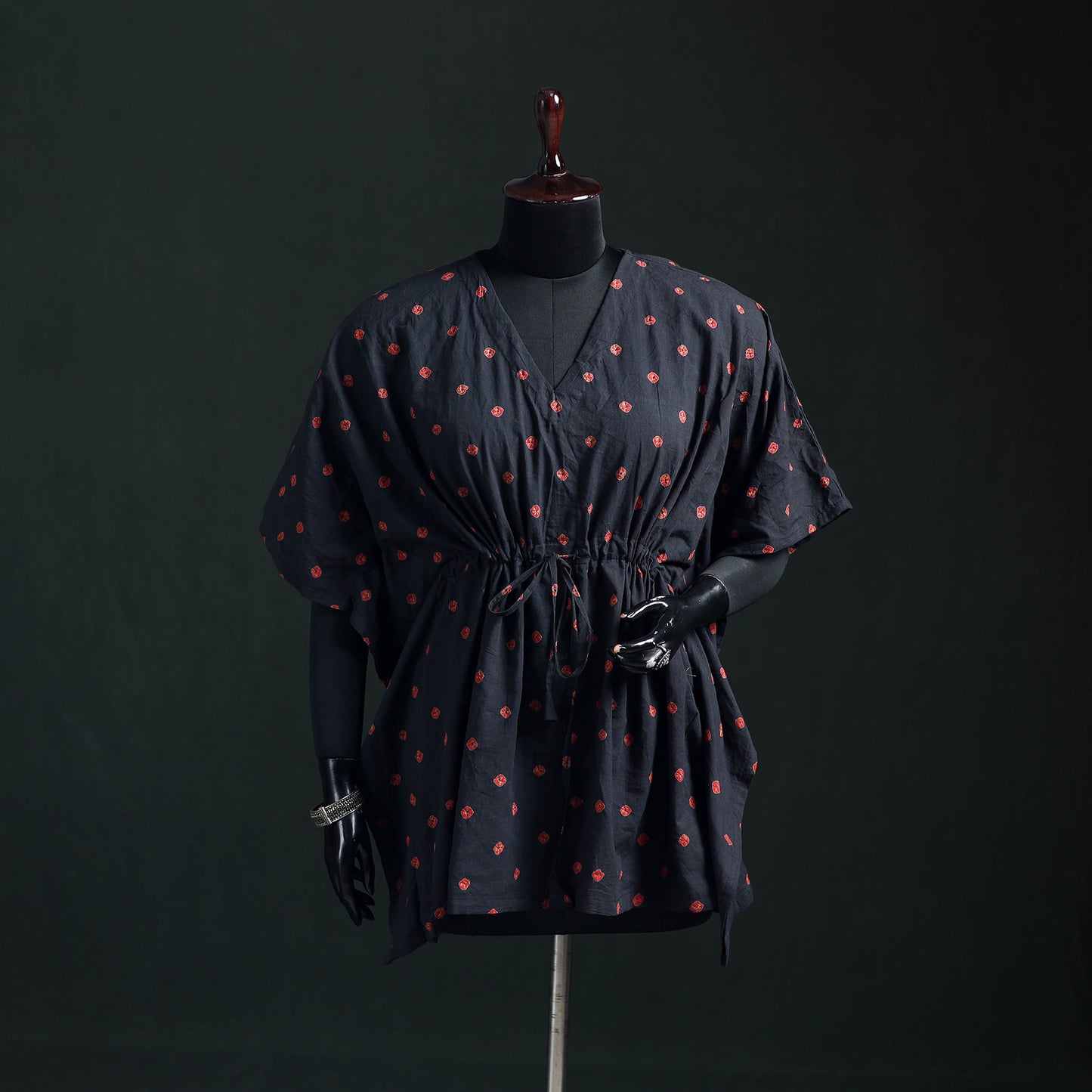 Bandhani Tie-Dye Cotton Kaftan (Short) 07