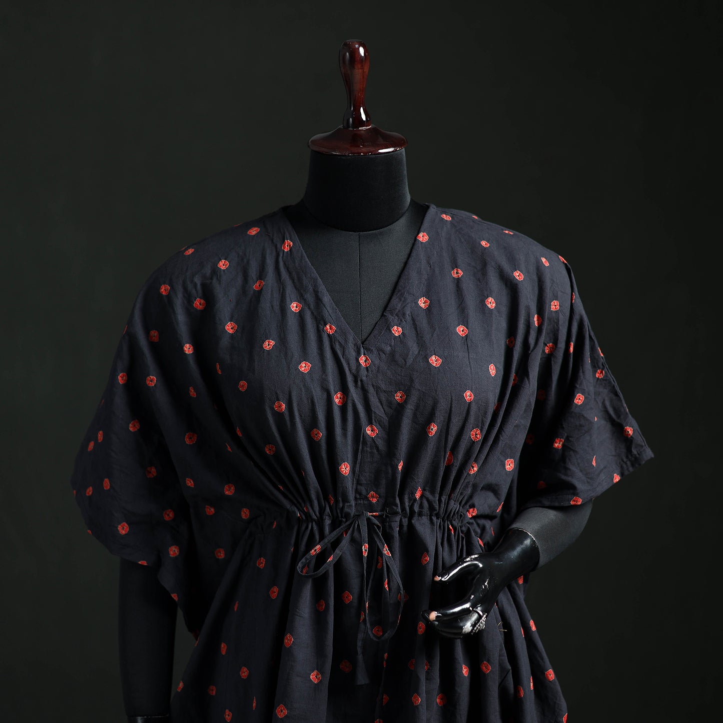 Bandhani Tie-Dye Cotton Kaftan (Short) 07