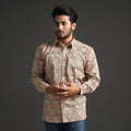 Pedana Kalamkari Block Printed Cotton Men Full Sleeve Shirt