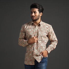 Pedana Kalamkari Block Printed Cotton Men Full Sleeve Shirt