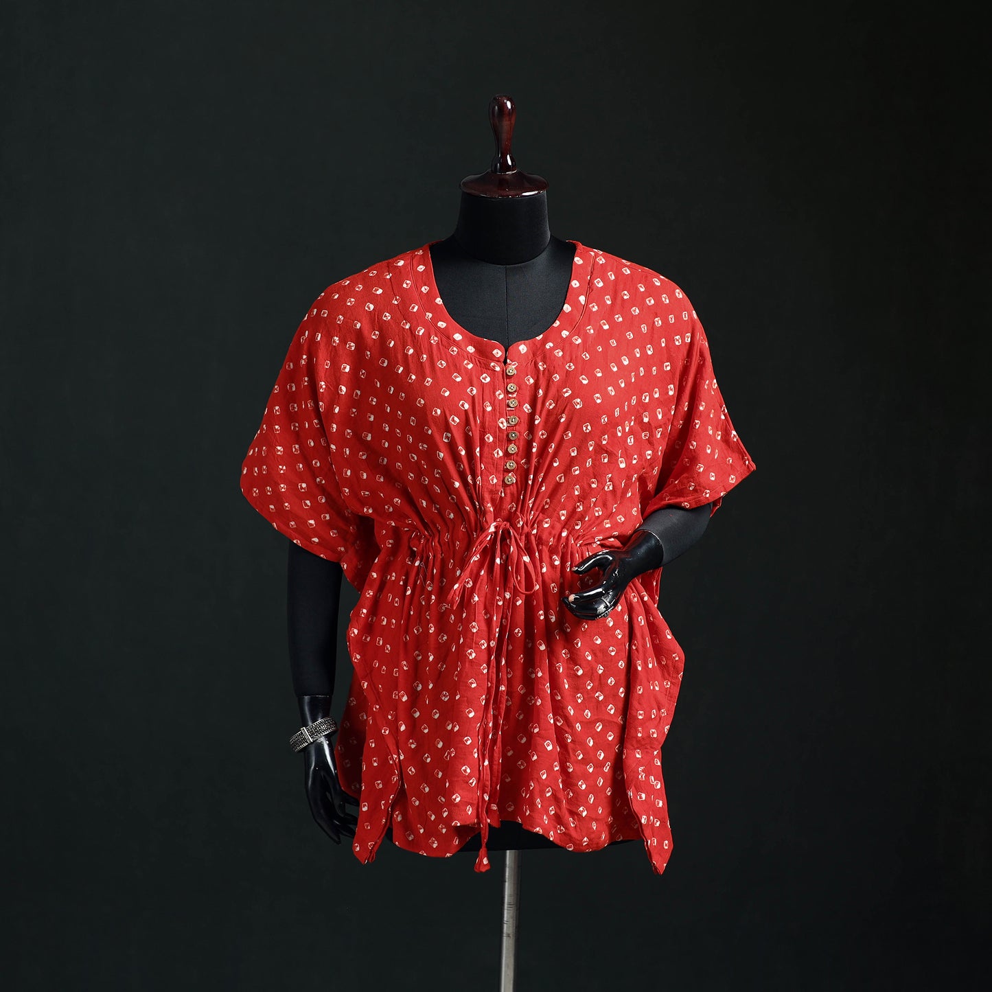 Bandhani Tie-Dye Cotton Kaftan (Short) 08