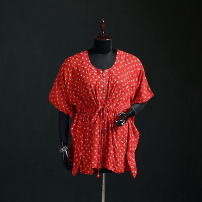 Bandhani Tie-Dye Cotton Kaftan (Short) 08