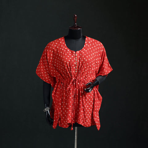 Bandhani Tie-Dye Cotton Kaftan (Short) 08