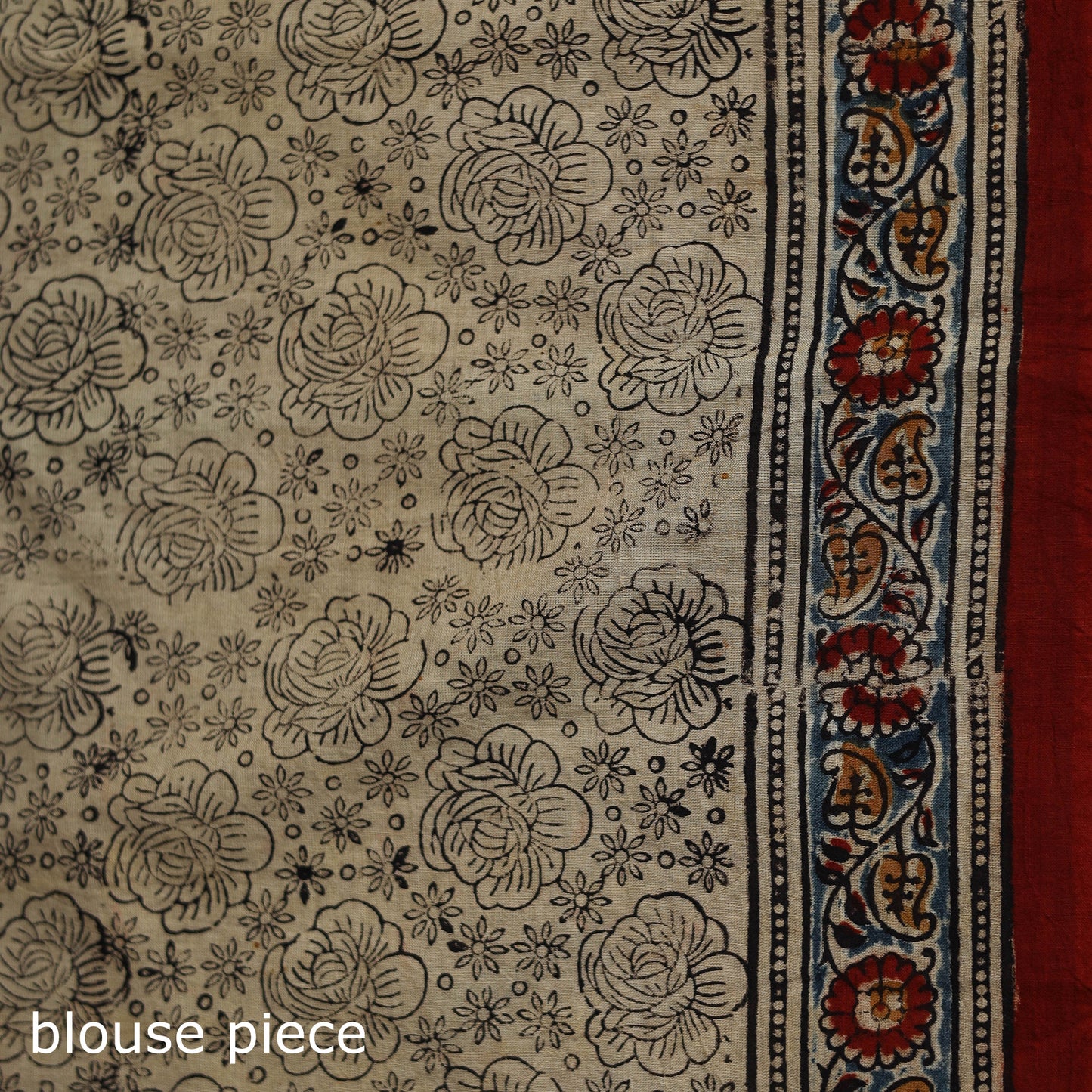Pedana Hand Block Print Natural Dyed Cotton Kalamkari Saree 30