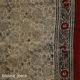Pedana Hand Block Print Natural Dyed Cotton Kalamkari Saree 30