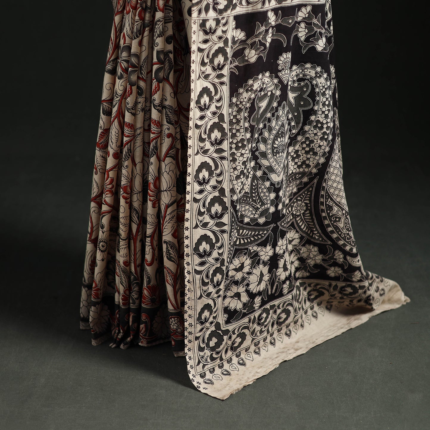 Cotton Saree in Kalamkari Print 12