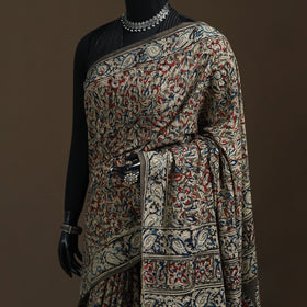 Pedana Hand Block Print Natural Dyed Cotton Kalamkari Saree 31