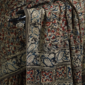 Pedana Hand Block Print Natural Dyed Cotton Kalamkari Saree 31