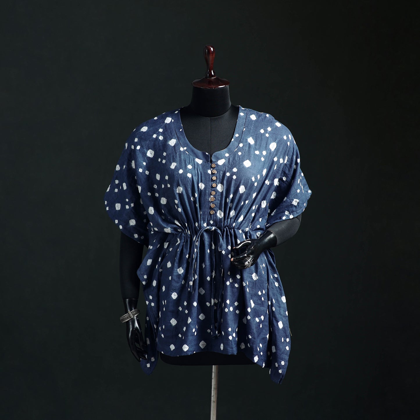 Bandhani Tie-Dye Cotton Kaftan (Short) 09