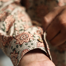 Pedana Kalamkari Block Printed Cotton Men Full Sleeve Shirt