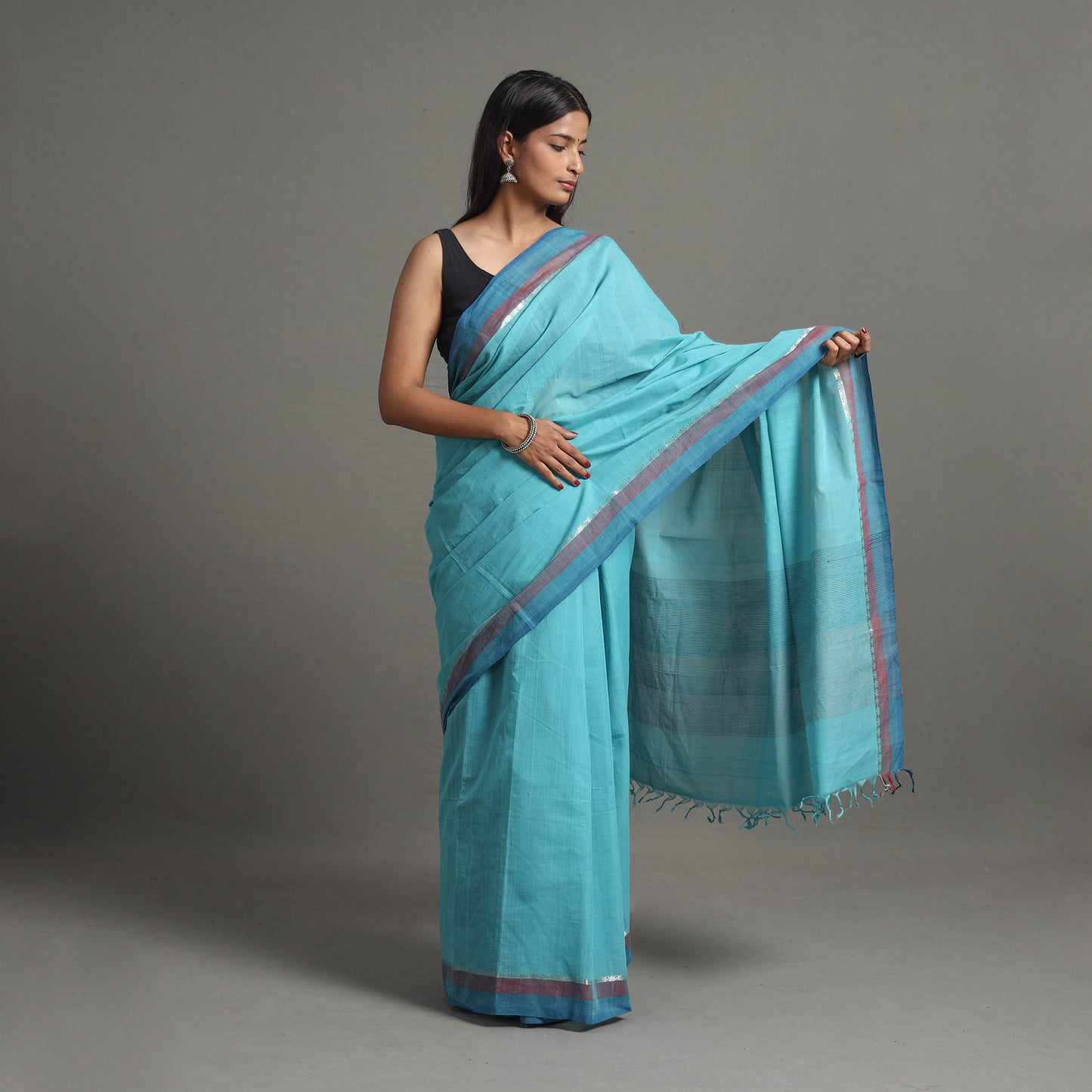 Lotus Zari Cotton Handloom Saree 101