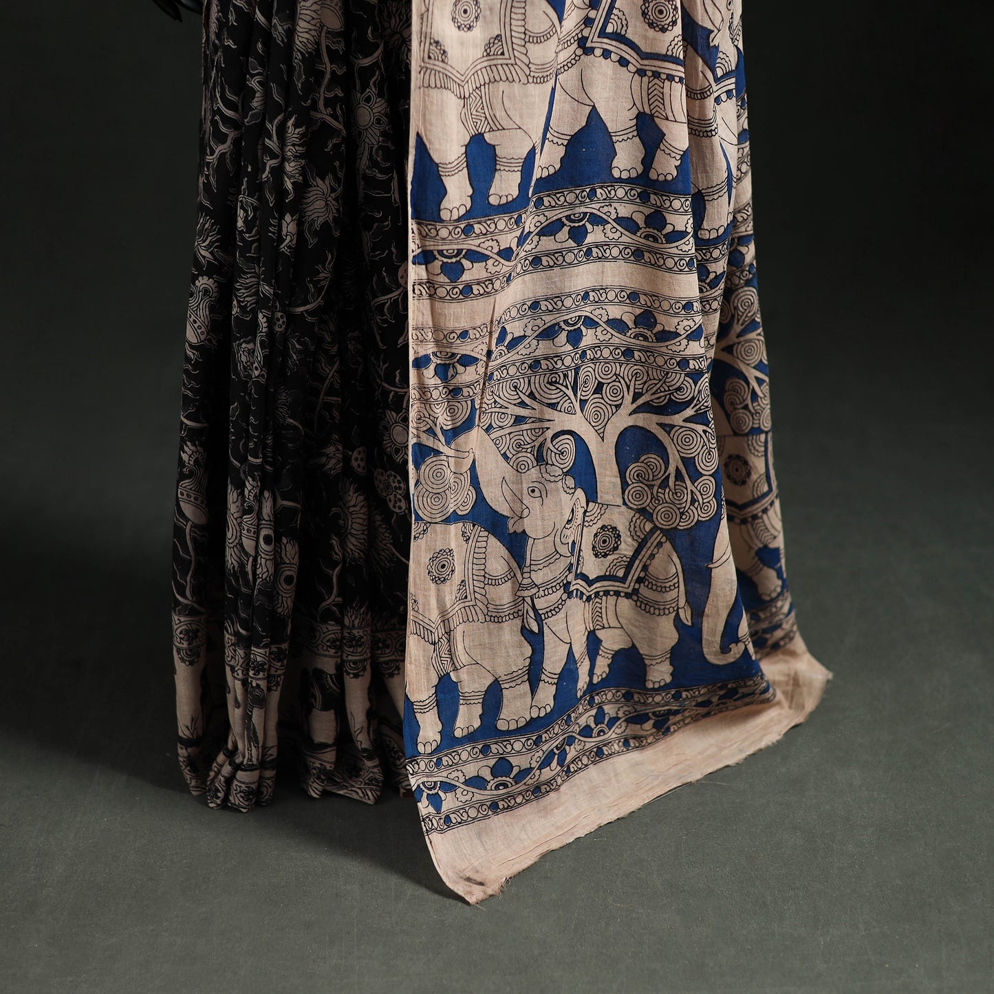 Cotton Saree in Kalamkari Print 13