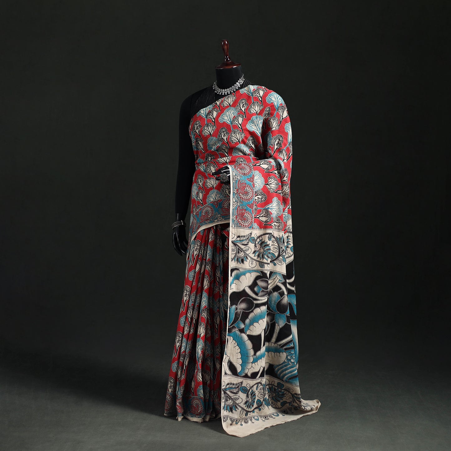 Cotton Saree in Kalamkari Print 14