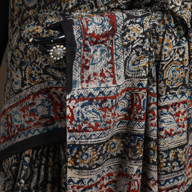 Pedana Hand Block Print Natural Dyed Cotton Kalamkari Saree 32