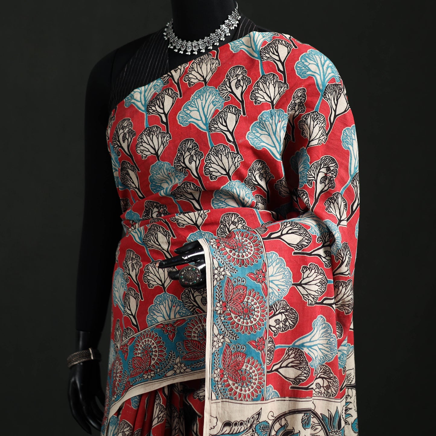 Cotton Saree in Kalamkari Print 14