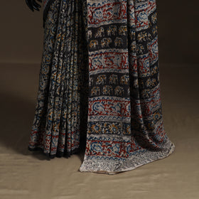 Pedana Hand Block Print Natural Dyed Cotton Kalamkari Saree 32
