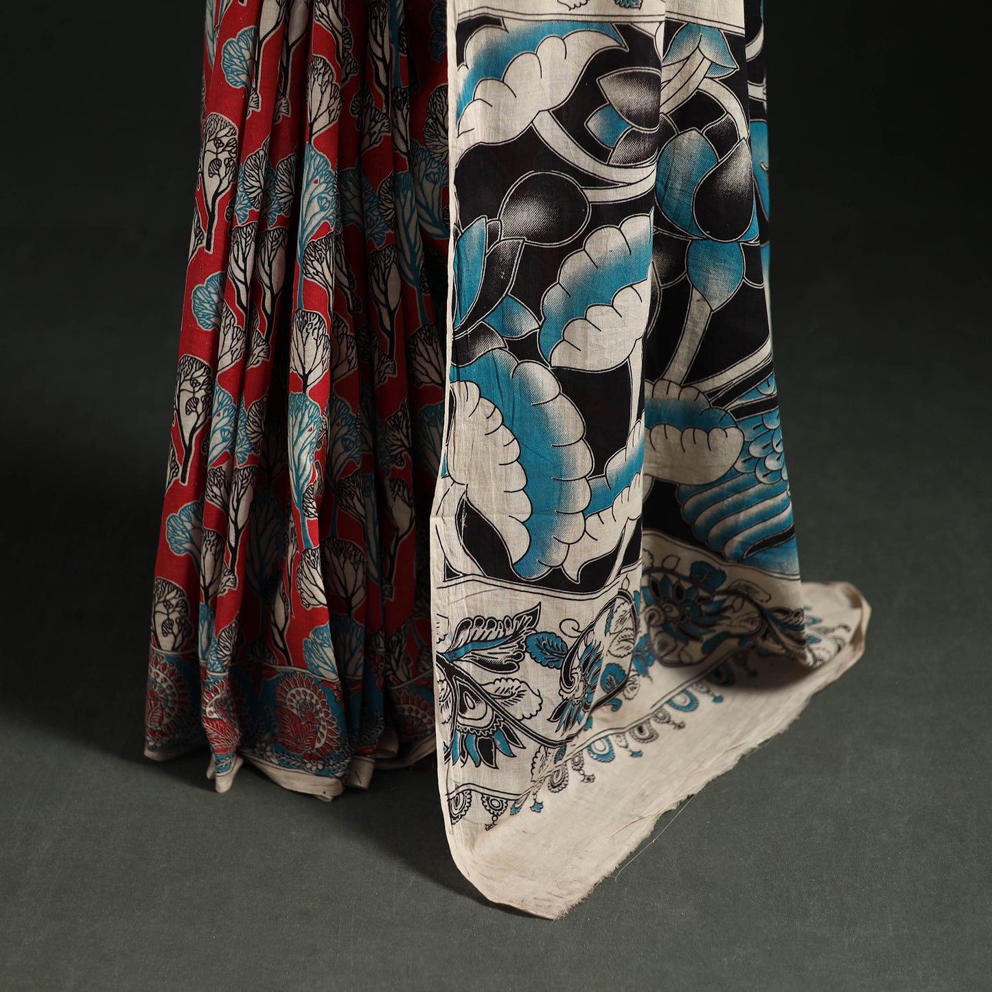 Cotton Saree in Kalamkari Print 14