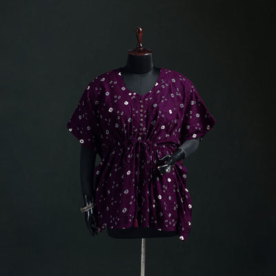 Bandhani Tie-Dye Cotton Kaftan (Short) 11