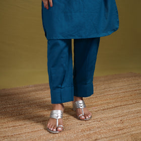 Sequin Work Flex Cotton Plain Straight Kurta with Pant Set for women 15