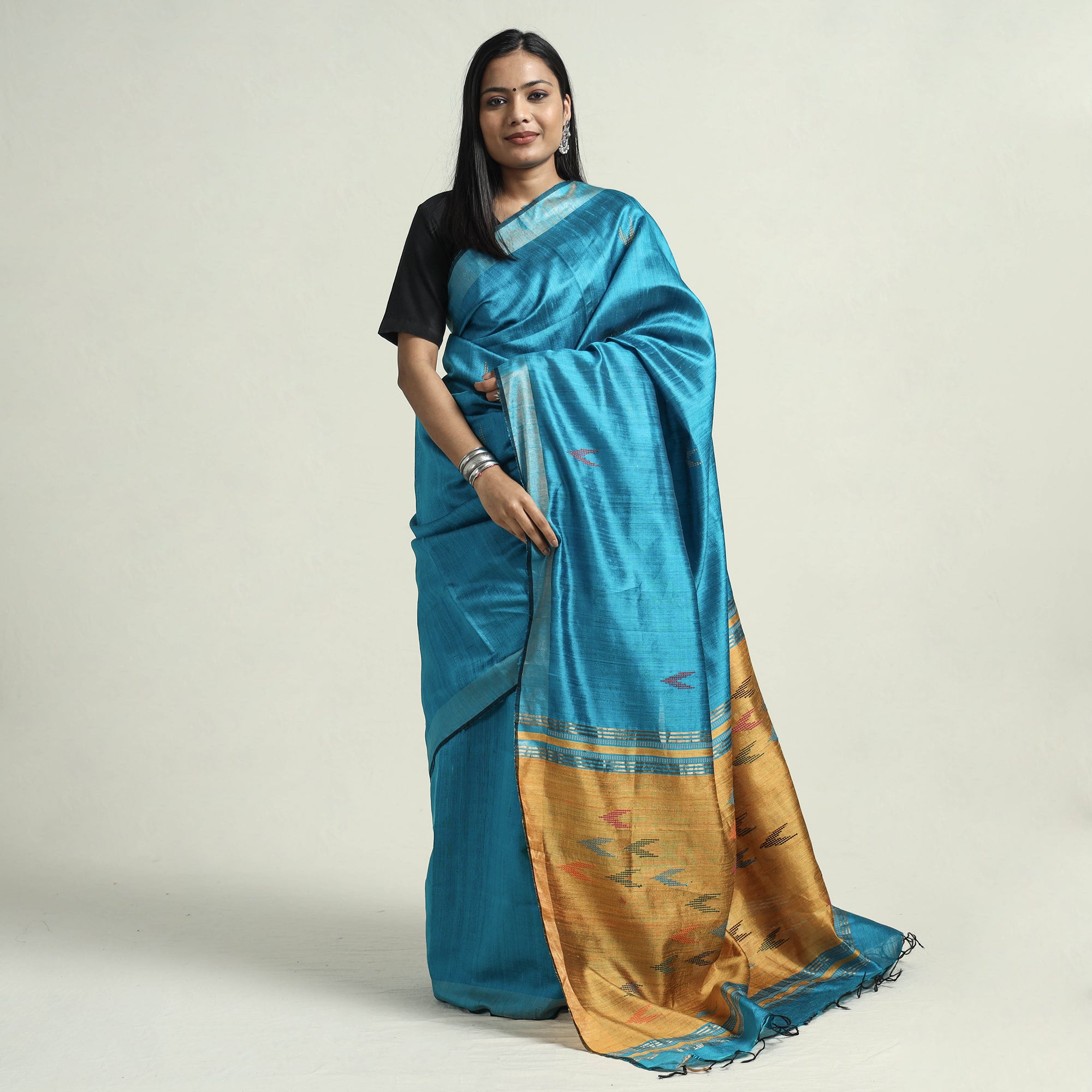 Weaver Saga: Beige Zari Bhagalpuri Handloom Silk Saree | Versatile Occasion  Wear