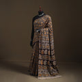 Pedana Hand Block Print Natural Dyed Cotton Kalamkari Saree 33