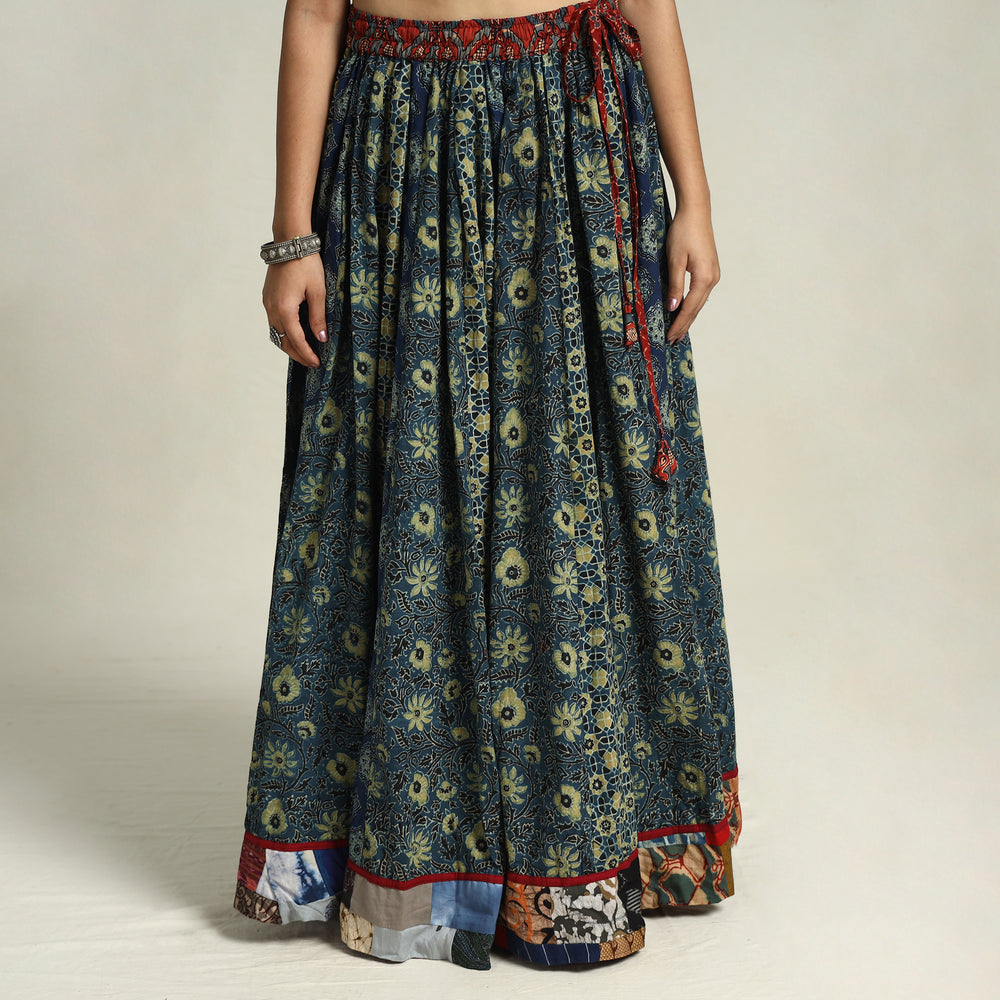 Kutch Block Printed 24 Kali Cotton Long Skirt 45