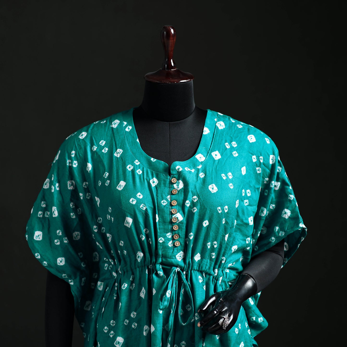 Bandhani Tie-Dye Cotton Kaftan (Short) 12